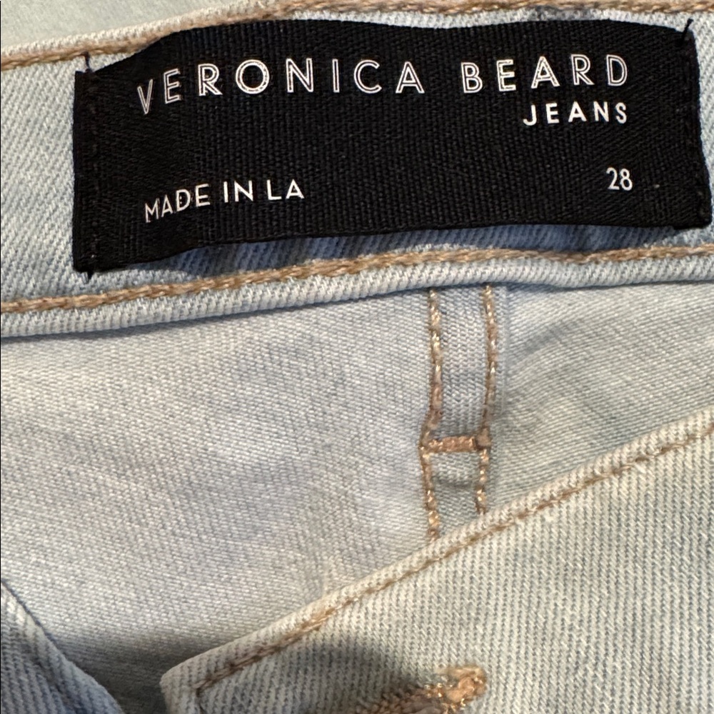 Veronica Beard Carson High Rise Flare Ankle Jeans Light Wash Aspen Size 28 - Picture 3 of 7